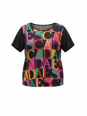 Escada Multicolor Logo-Print Short Sleeve Top